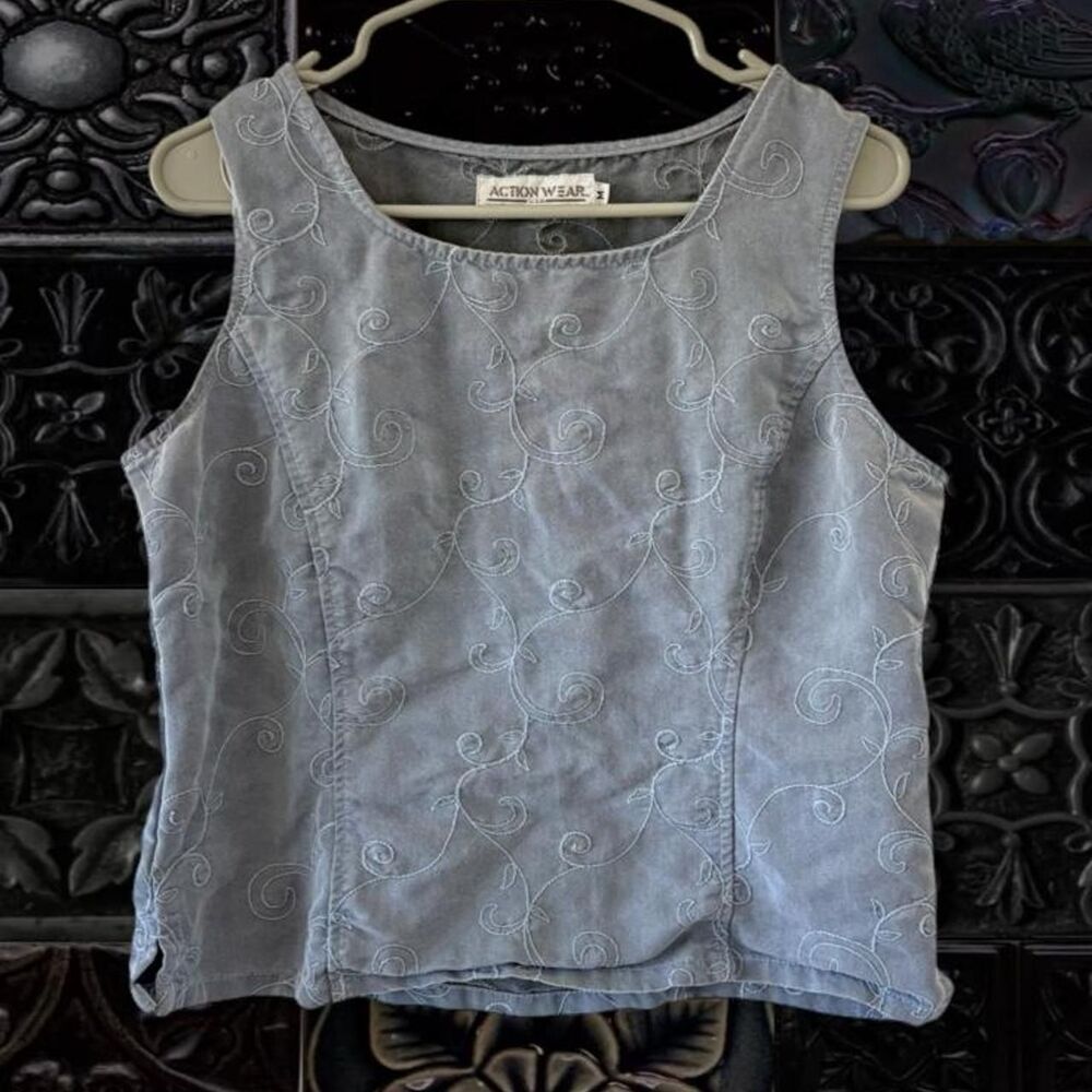Vintage Light Denim Blue Top by Action Wear